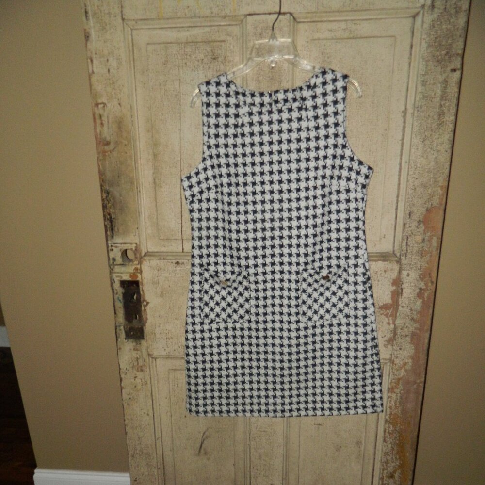 Tommy Hilfiger Black and White Houndstooth Dress Size 12 (GG-28)